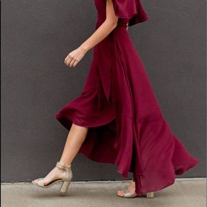 Joyfolie Kennedy Dress, Burgundy (size small)